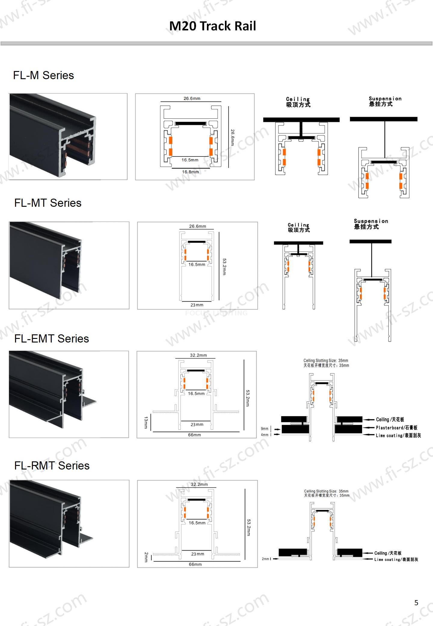 M20 Zhu Magnetic lighting track rail
