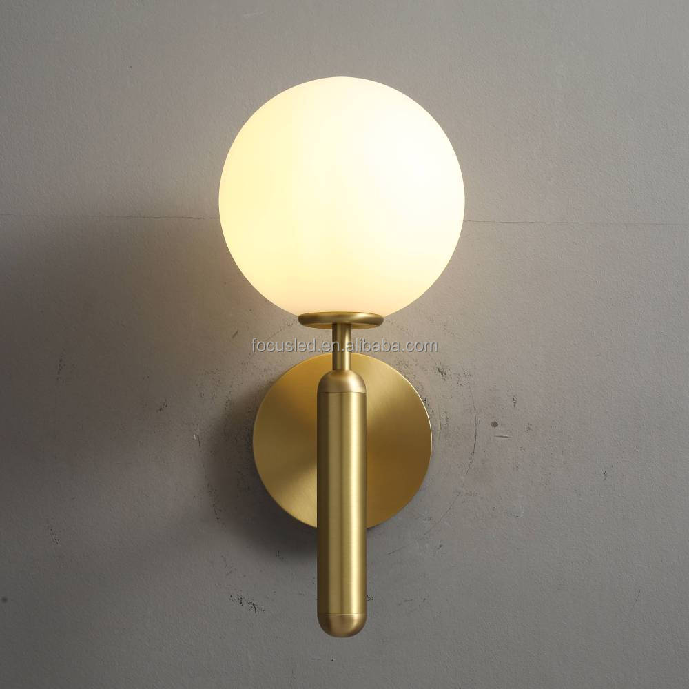Living Room Corridor Indoor Outdoor Lighting Modern Luxury Wall Lamp Metal Base Copper Original Color And Clear Glass Wall Light