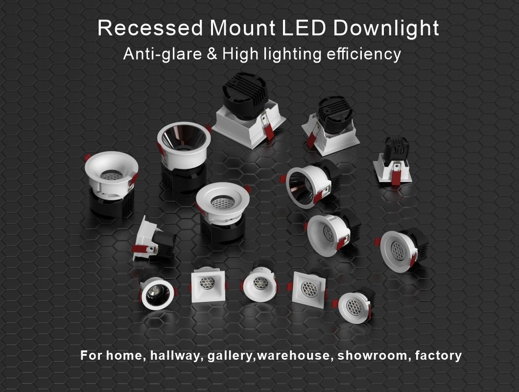 White Anti Glare Trimless Rimless Dali Dimmable Adjustable 5W 10W 15W Round Recessed Mounted COB Ceiling LED Spotlight Downlight