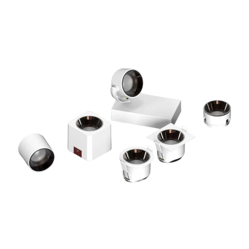 Zhou Series Recessed Surface Track Pendant Installation LED Down Light Fixture