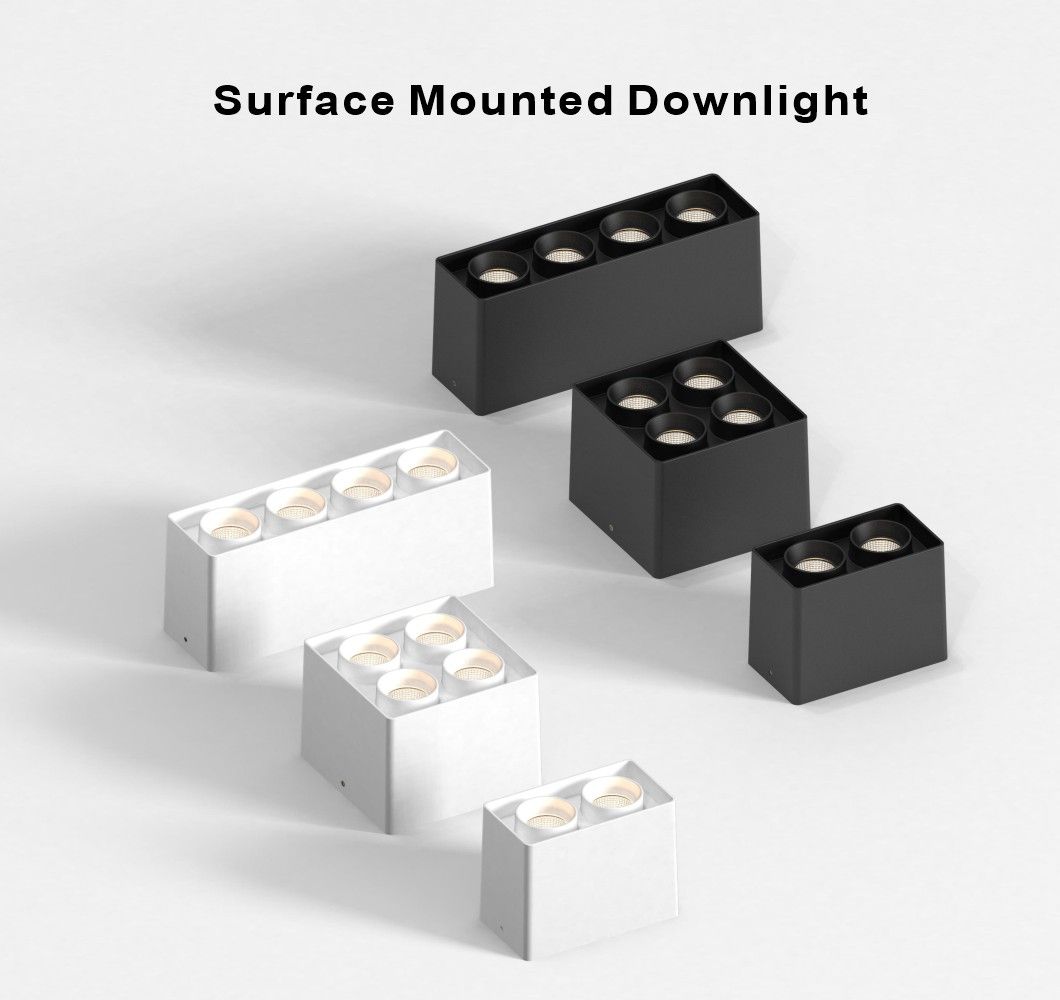 Single Head White Dimmable Recessed Trimless Fixed LED Grille Light 5W 10W 15W 20W Square Adjustable Dimmable LED Downlight