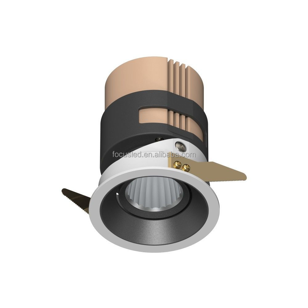 European Anti Glare Bedroom Recessed Trim Fixed 12W LED Ceiling Downlight Kitchen Indoor Variable Dimmable White Spot Lights