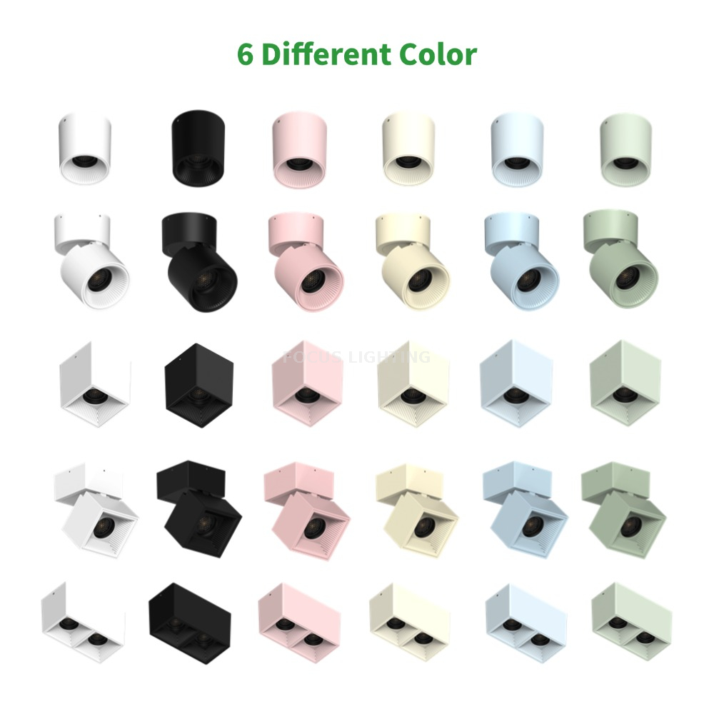 6 different color surface mounted downlight