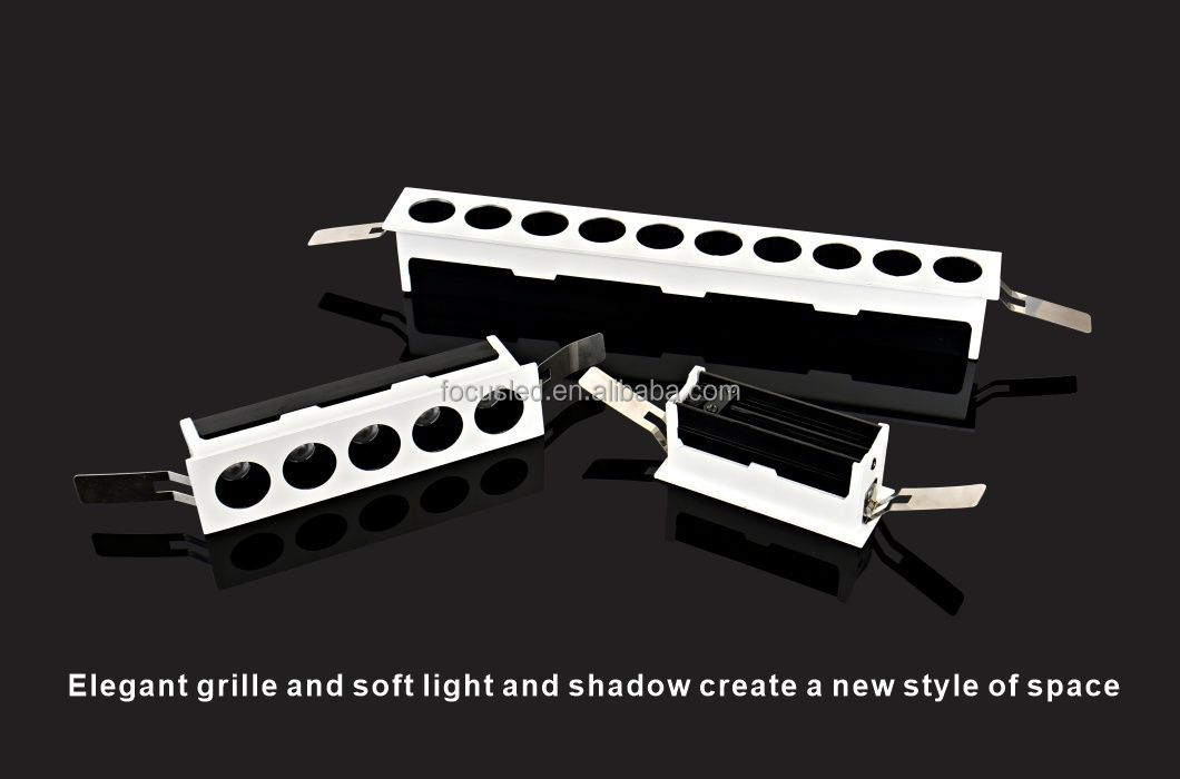 Linear Rectangle Spotlight Anti Glare LED Wall Washer Lamp Recessed Ceiling Light 3 Heads Mini Grille 2W 4W 6W 10W 20W DownLight