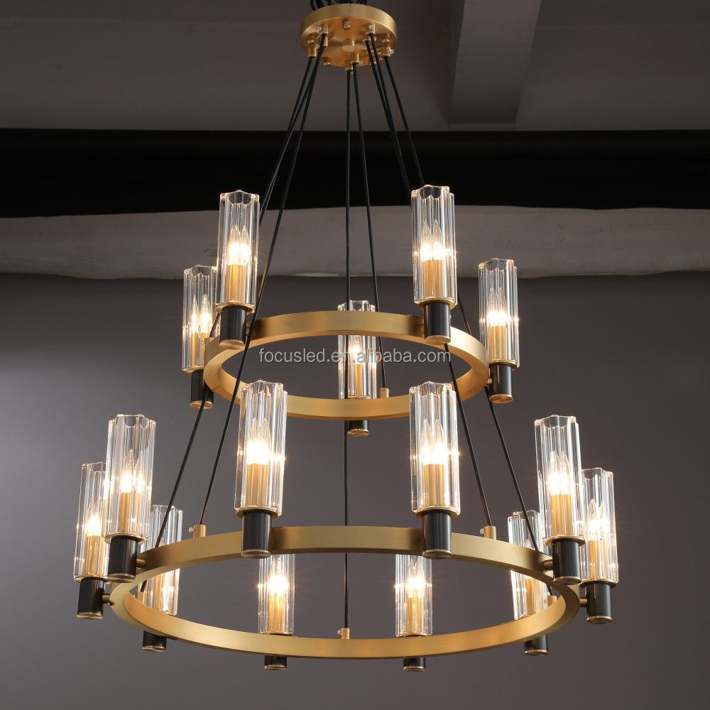 Copper Original Color Circle Pendant Light Nordic Style Luminous Hanging Lamp Decoration G4 Bulb Lights Brass Chandelier
