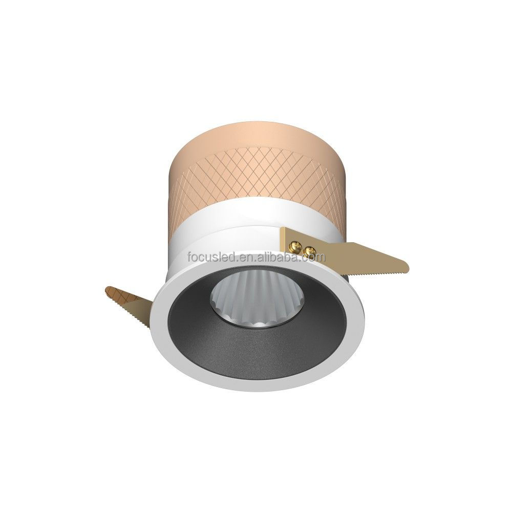 European Anti Glare Bedroom Recessed Trim Fixed 12W LED Ceiling Downlight Kitchen Indoor Variable Dimmable White Spot Lights