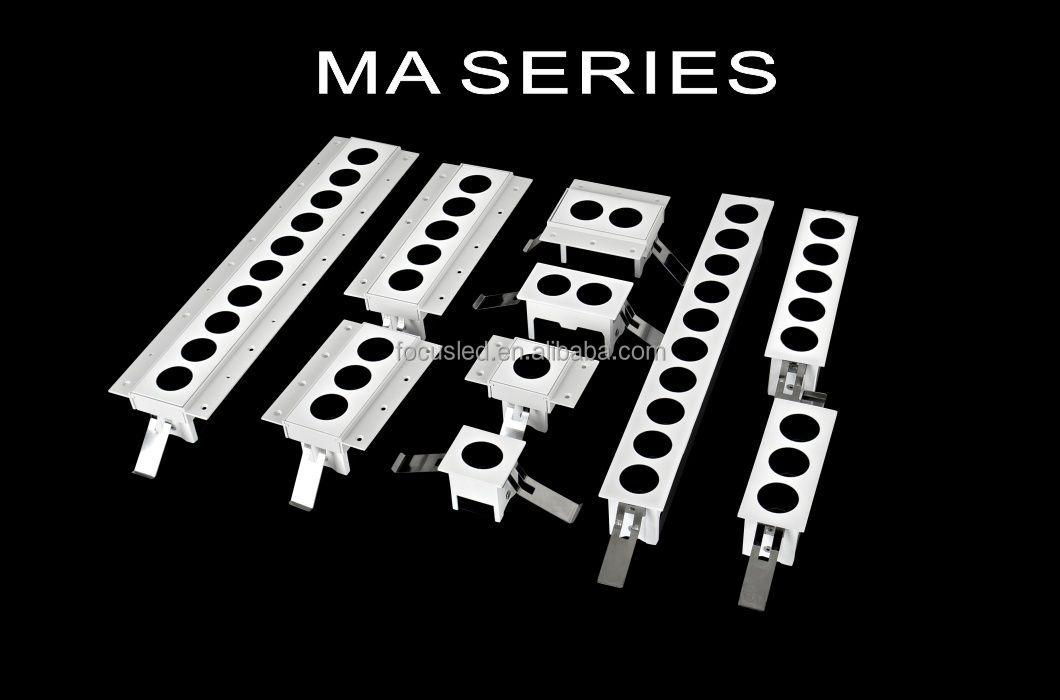 Linear Rectangle Spotlight Anti Glare LED Wall Washer Lamp Recessed Ceiling Light 3 Heads Mini Grille 2W 4W 6W 10W 20W DownLight