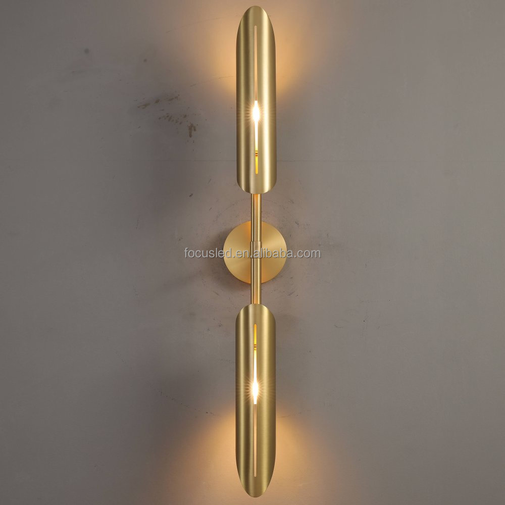 Living Room Corridor Indoor Outdoor Lighting Modern Luxury Wall Lamp Metal Base Copper Original Color And Clear Glass Wall Light